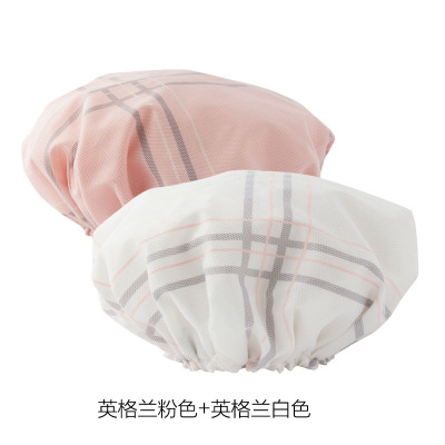 浴帽厨房清洁沐浴女性防水防油烟防灰尘土帽子头套女人 三维工匠 玫瑰蓝