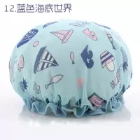 双层浴帽女洗澡防水成人淋浴沐浴帽儿童洗头帽可爱头套厨房防油烟 三维工匠 粉色