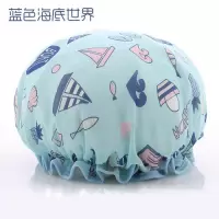 双层浴帽可爱女防水成人款淋浴沐浴厨房防油烟发帽加厚洗头帽洗澡 三维工匠 北欧粉熊猫