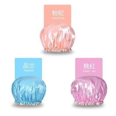 3个装防水浴帽成人女款洗澡用头发罩帽淋浴头套沐浴长发帽子发帽 三维工匠 玉兰+桃红+苎萝