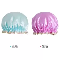 网红沐浴帽女防水长发洗澡双层加厚儿童成人款家用厨房防油防烟潮 三维工匠 [2个装]黑色蝴蝶结+黑色蝴蝶结