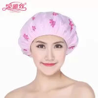 浴帽女防水洗澡成人双厚韩国可爱护耳发膜专用护理沐浴厨房防油 三维工匠 天蓝色