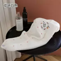 加厚吸水浴帽包头巾 女长发洗头速干帽小清新细纤维干发巾 三维工匠 爱心白色