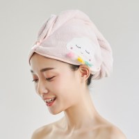 吸水速干干发帽女洗头发擦头包头浴帽毛巾可爱快速干发巾 三维工匠 花儿朵朵-蓝
