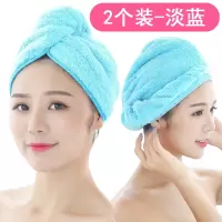 2条包头巾干发帽吸水速干帽女可爱双层加厚洗擦头发毛巾 三维工匠 2个装抹茶绿(收藏加购送浴帽)