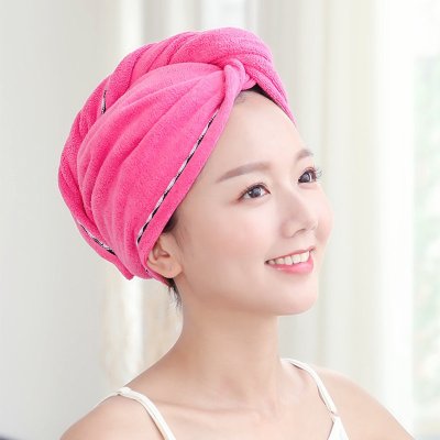 干发帽女强吸水速干帽双层加厚洗头干发巾可爱包头巾洗头毛巾抖音 三维工匠 1条装随机色圆帽
