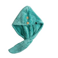 日本玻尿酸干发帽女吸水速干洗头发擦头毛巾网红款干发巾 三维工匠 浅绿+深蓝