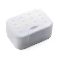 旅行便携肥皂盒带盖户外防水香皂盒简约有盖密封洗脸手工皂盒 三维工匠 锁扣深灰色(带沥水棉)