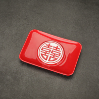 结婚陶瓷肥皂盒红色一对情侣香皂盒个性创意可爱双喜皂碟婚庆用品 三维工匠 一对心形梳子