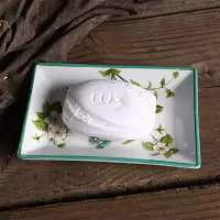 创意陶瓷皂盒花鸟田园大号肥皂盒欧式冰裂纹四色皂碟浴室手工皂盘 三维工匠 喜上眉梢