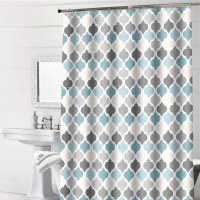 加厚防水浴帘卫生间防水窗帘帘隔断遮挡帘小清新蓝粉色灯笼帘子 三维工匠