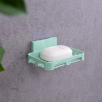 肥皂盒免打孔吸盘壁挂香皂盒沥水卫生间香皂架肥皂架 三维工匠 北欧绿1个装