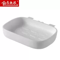 肥皂盒吸盘壁挂新款香皂盒家用沥水免打孔壁挂式卫生间厕所肥皂架 三维工匠 粉色