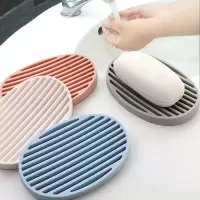 日式创意简约可爱硅胶卫生间手工肥皂架肥皂盒沥水浴室香皂盘皂碟 三维工匠 胭脂红