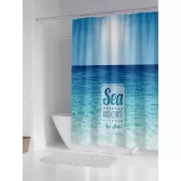 现代卡通海洋浴帘定制防水加厚卫生间欧式浴室帘创意隔断帘子 三维工匠