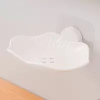 免打孔壁挂式肥皂盒卫生间沥水香皂盒简约创意肥皂架不积水香皂架 三维工匠 卡其三个装
