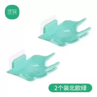 创意壁挂式肥皂盒吸盘卫生间家用沥水皂盒盘香皂架拖 三维工匠 [手掌款]北欧蓝1个+北欧粉1个