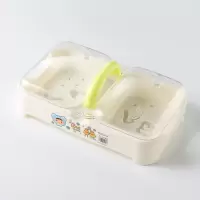 手提创意肥皂盒带盖香皂盒置物架沥水卫生间收纳盒浴室用品收纳架 三维工匠 带盖提手皂盒[绿色]