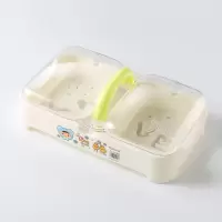 手提创意肥皂盒带盖香皂盒置物架沥水卫生间收纳盒浴室用品收纳架 三维工匠 带盖提手皂盒[蓝色]