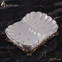 复古香皂盒树脂裂纹陶瓷肥皂盒欧式家居创意香皂碟肥皂碟 三维工匠 双皂盒二级品