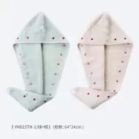 纯棉浴帽干发巾干发帽 全棉毛巾料柔软吸水清新时尚 三维工匠 YM015HT棕1两条