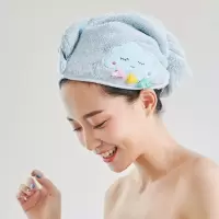 三维工匠干发帽女韩版速干帽吸水包头巾擦头发毛巾可爱浴裙抹胸浴巾 三维 [干发帽+浴裙套装]-云宝粉帽+独角兽粉裙(送