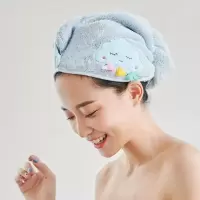 干发帽女韩版速干帽吸水包头巾擦头发毛巾可爱浴裙抹胸浴巾 三维工匠 干发帽-云宝蓝