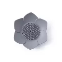 硅胶皂盒香皂托可沥水手工皂垫创意花瓣厨房卫生间浴室立体肥皂盒 三维工匠 1白1灰