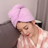 吸水干发帽女双层加厚懒人速干包头巾抖音可爱干发巾洗头毛巾 三维工匠 单层绣星浅粉