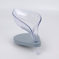 树叶肥皂盒创意免打孔吸盘壁挂式卫生间放洗衣香皂盒架沥水置物架 三维工匠 1个装深蓝色