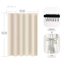 免打孔套装防水浴帘布北欧浴室卫生间沐浴隔断帘窗帘挂帘 三维工匠