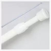 免打孔伸缩杆 浴帘杆 窗帘杆 凉衣杆撑杆 可调节帘杆子 免安装 三维工匠 白色70-120浴杆