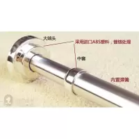 304不锈钢窗帘杆帘杆弹簧伸缩杆卫生间浴帘杆免安装免打孔 三维工匠 83cm-150cm,不锈钢22mm浴杆