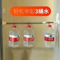 不锈钢多功能伸缩杆浴帘杆免打孔卧室晾衣杆窗帘杆直杆型帘撑杆 三维工匠 伸缩杆70-120cm浴杆
