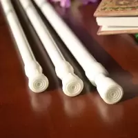 免打孔伸缩杆,窗帘杆,帘杆,半帘杆,浴帘杆白色烤漆细杆= 三维工匠 白色100CM-190CM(15mm直径)浴杆