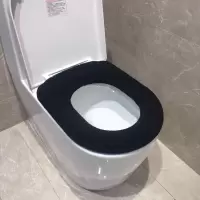 马桶垫坐垫圈加厚坐便套黑色纯色毛绒外套式座便器垫韩版卡通冬季 三维工匠