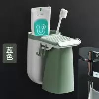 牙刷置物架洗漱杯牙刷架套装刷牙杯卫生间挂墙免打孔壁挂式漱口杯 三维工匠 灰色