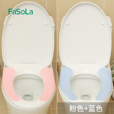 日本马桶垫粘贴式坐垫圈防水秋冬季通用薄款坐便器坐便套两件套 三维工匠