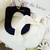 可爱美猫耳朵月亮马桶坐垫套通用马桶座垫圈家用保暖坐便套 三维工匠马桶垫