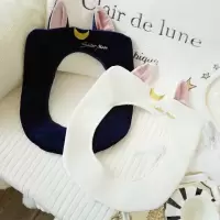 可爱美猫耳朵月亮马桶坐垫套通用马桶座垫圈家用保暖坐便套 三维工匠马桶垫
