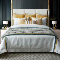 后现代简约美式样板间床品多件套家居展厅卖场配套床上用品套件
