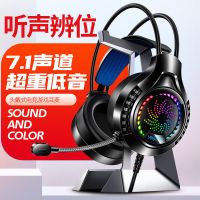 vbnm电脑耳机头戴式有线电竞游戏耳麦带话筒台式笔记本听声辩位麦克风