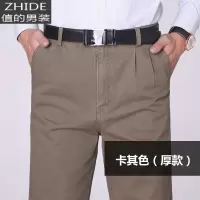 SUNTEK秋冬款中老年男裤西装裤高腰双褶棉加肥加大宽松爸爸中年休闲裤西裤