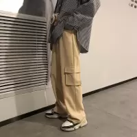 SUNTEK男装春季直筒休闲裤男潮牌青少年垂感小西装裤宽松阔腿工装裤西裤