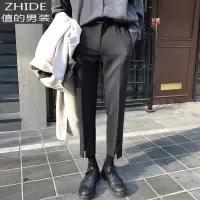 SUNTEK2020网红裤子男很仙的抖音痞帅坠感小西裤9分百搭修身休闲九分裤西裤