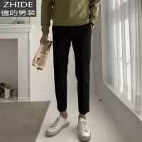 SUNTEK秋季薄款休闲裤男潮流百搭修身九分裤子2020韩版直筒宽松小西裤西裤