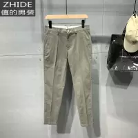 SUNTEK秋季棉休闲长裤子男韩版青年修身小脚裤男百搭9分休闲西装裤潮西裤