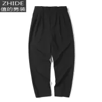 SUNTEKdk制服西裤男韩版潮流2021年oversize雅痞浅灰色西装裤休闲长裤子西裤