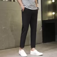 SUNTEK男士西裤直筒宽松9分百搭西装裤子2020春夏款修身小脚休闲长裤潮西裤