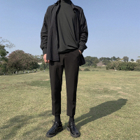 SUNTEK夏季港风西装裤男九分裤修身休闲小西裤小脚韩版潮流垂感直筒裤子西裤